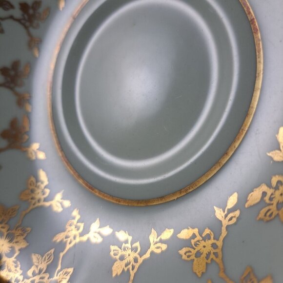 Paragon Bone China Tea Cup Saucer Pale Blue Green Gold Floral Accents Vintage - Picture 13 of 16